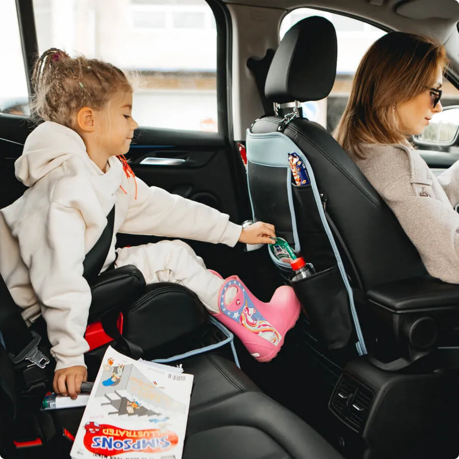 Seat Back Organizer, Car Seat Protector Set Highway Kid Twins Owleys - View 2