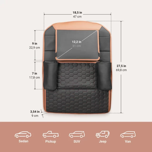 Car Back Of Seat Organizer  |  “Hexy” by Owleys in detail - image 1 (product view)