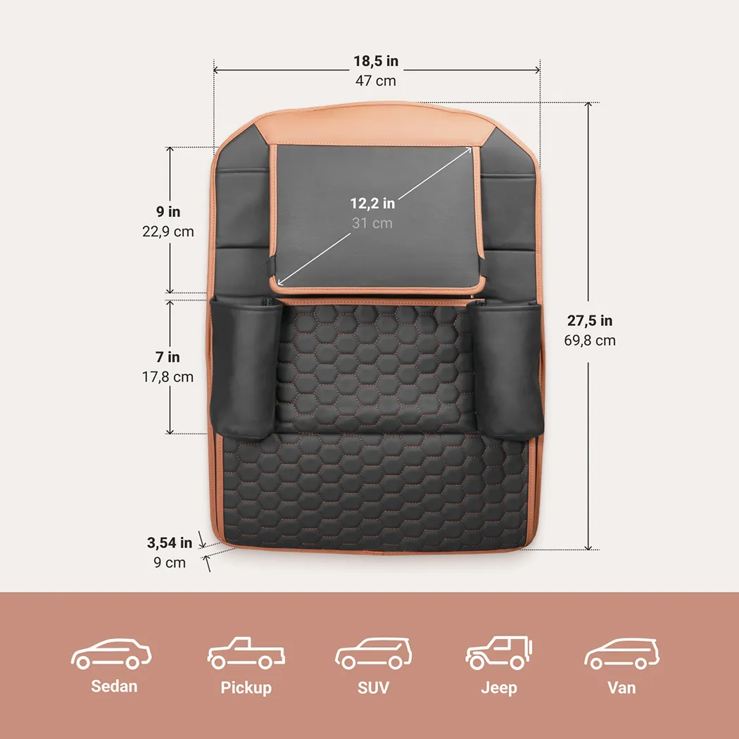 Car Back Of Seat Organizer  |  “Hexy” by Owleys in detail - image 1 (product view)