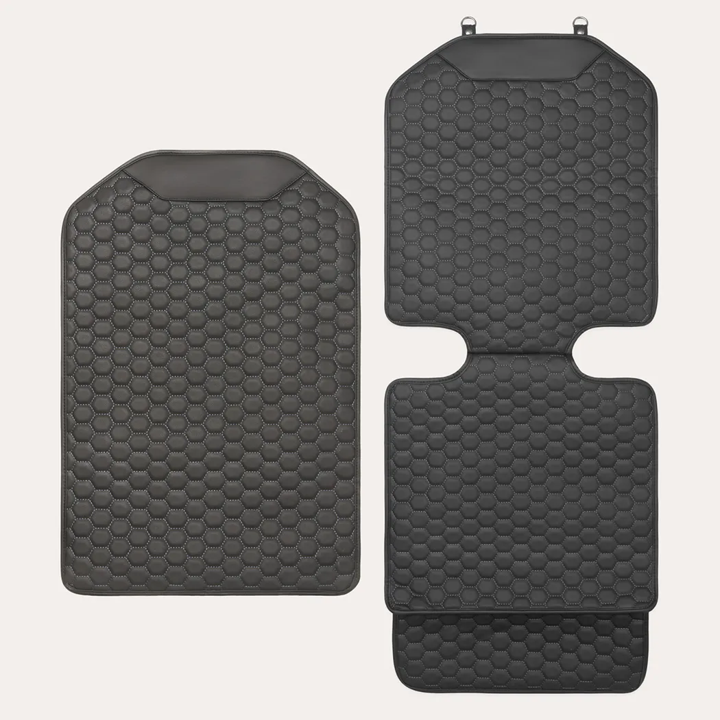 Image of Car Seat Protector, Car Kick Mat Set, Hexy Black Owleys - view 0 (product view)