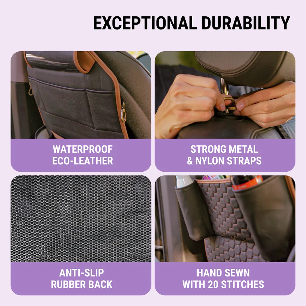 Seat Back Organizer for Car  |  “Hexy” by Owleys in detail - image 1 (product view)