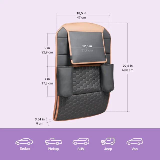 Image of Seat Back Organizer for Car  |  “Hexy” by Owleys - view 5 (product view)