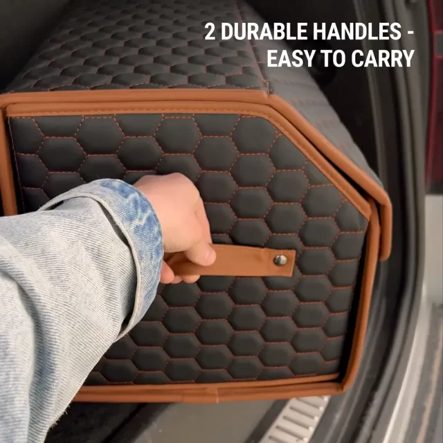 Car Trunk Organizer with Lid  |  “Hexy” by Owleys in detail - image 6 (product view)