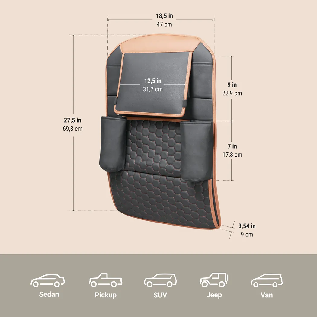 Image of Back of Car Seat Organizer  |  “Hexy” by Owleys - view 5 (product view)