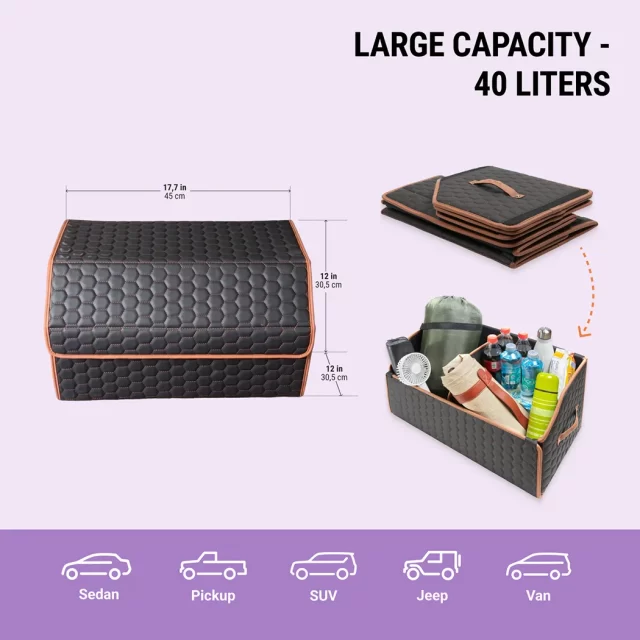 Small Trunk Organizer  |  “Hexy” by Owleys product image 3 (product view)