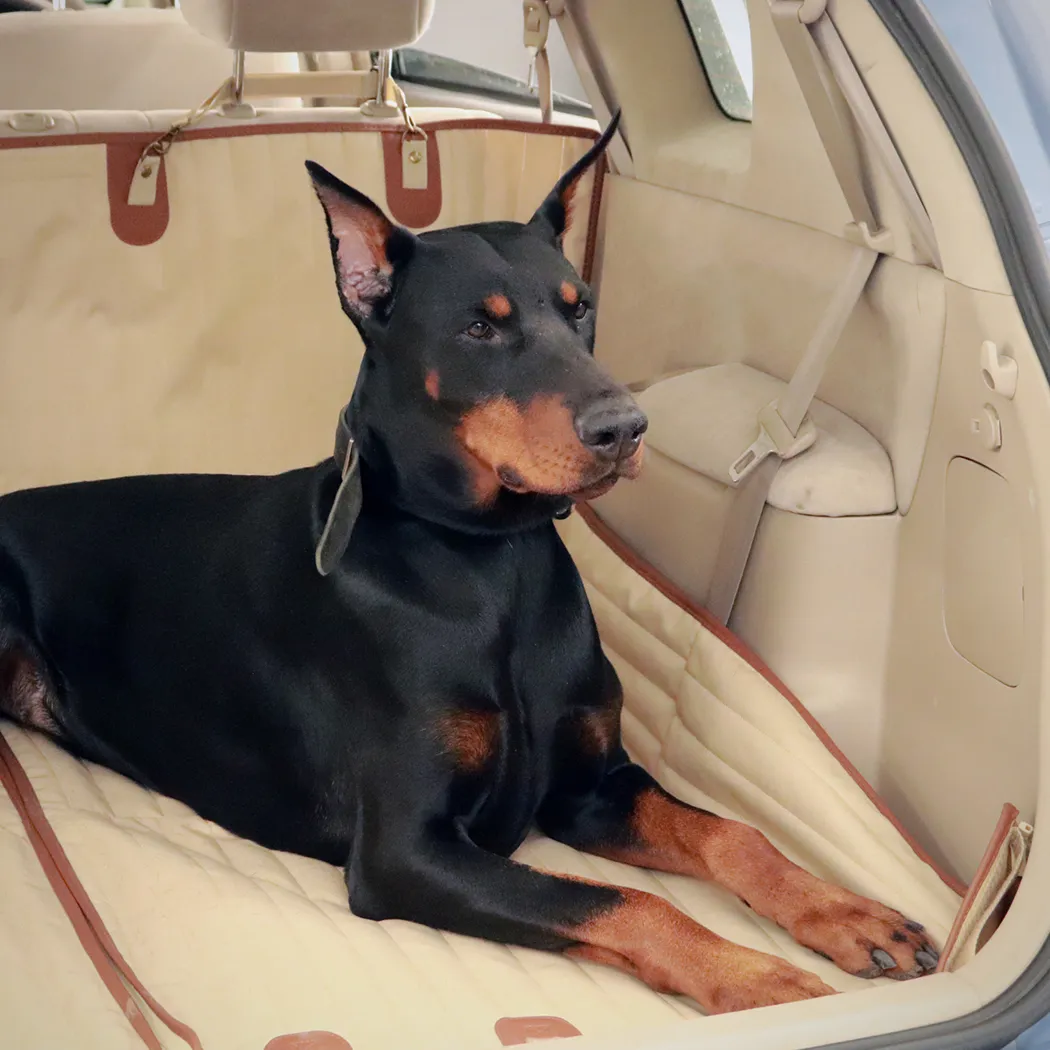 Close-up of Sturdy Car Dog Hammock  |  Beige “Travel Buddy Mk. II” by Owleys - view 7 (product view)