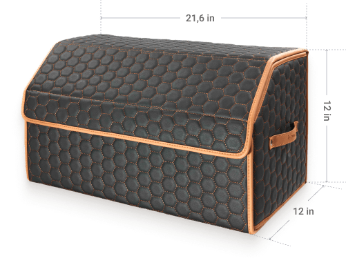 Car Trunk Organizer, Foldable, 21.6 x 12.12 Inches, Premium Eco Leather