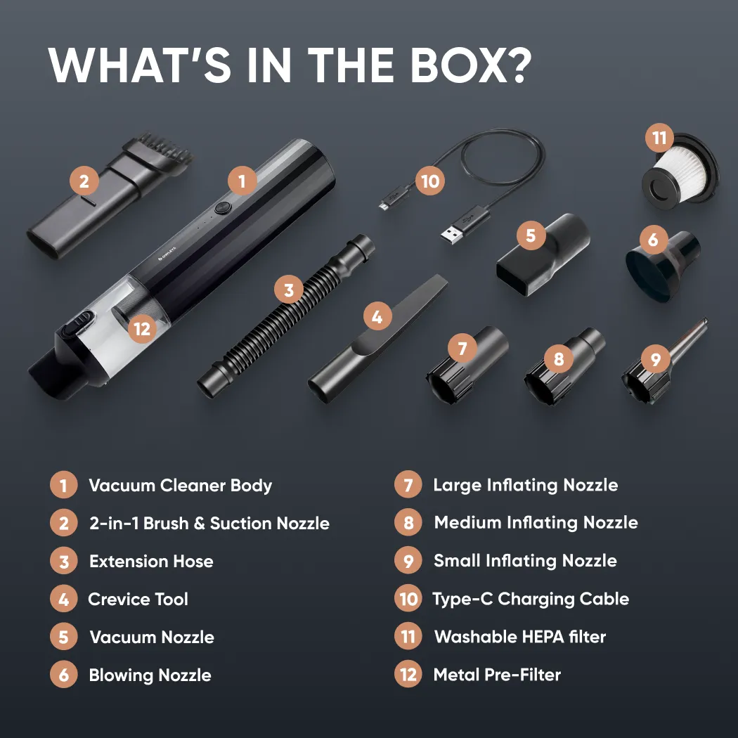 Cordless Handheld Car Vacuum Cleaner  |  “Owler 16000” by Owleys - View 7