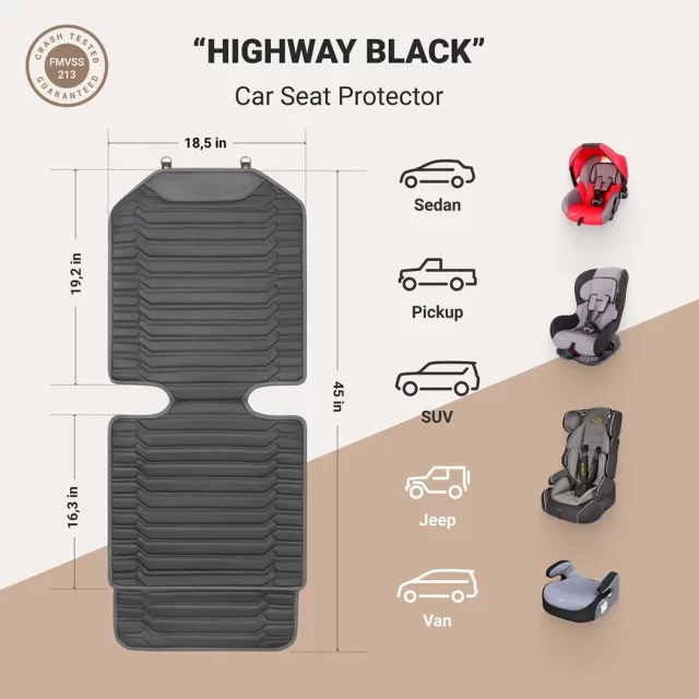 Car Seat Protector Mat  |  “Highway” by Owleys in detail - image 1 (product view)