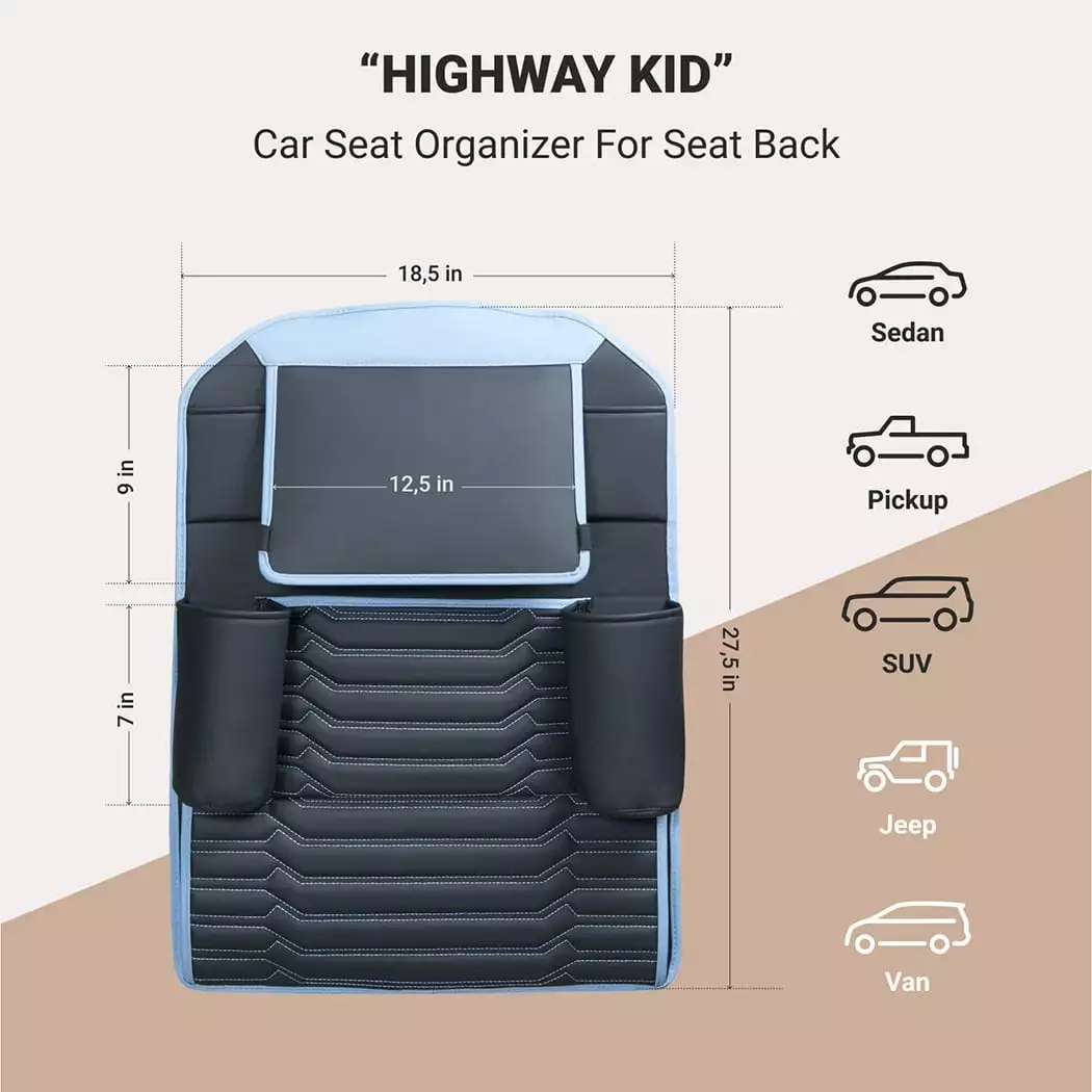 Car Back Of Seat Organizer  |  “Highway” by Owleys - View 3