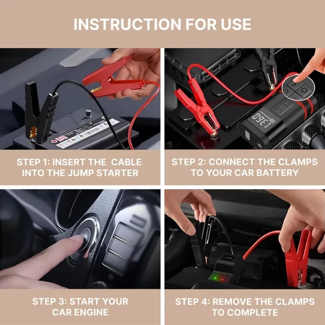 Image of Car Jump Starter with Air Compressor  |  “Rescuer” by Owleys - view 5 (product view)