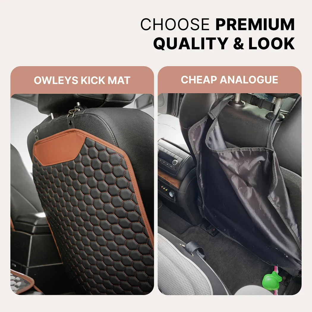 Close-up of Car Seat Back Protector  |  “Hexy” by Owleys - view 7 (product view)