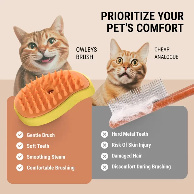 Image of Cat Grooming Brush  |  “Vapor” by Owleys - view 5 (product view)