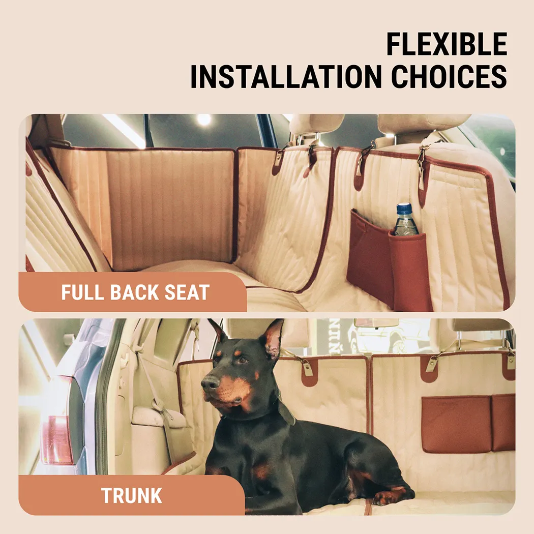 Detailed look at Dog Auto Hammock  |  Beige “Travel Buddy Mk. II” by Owleys - image 4 (product view)