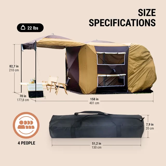 Image of SUV Tent Attachment  |  “TailTent” by Owleys - view 5 (product view)