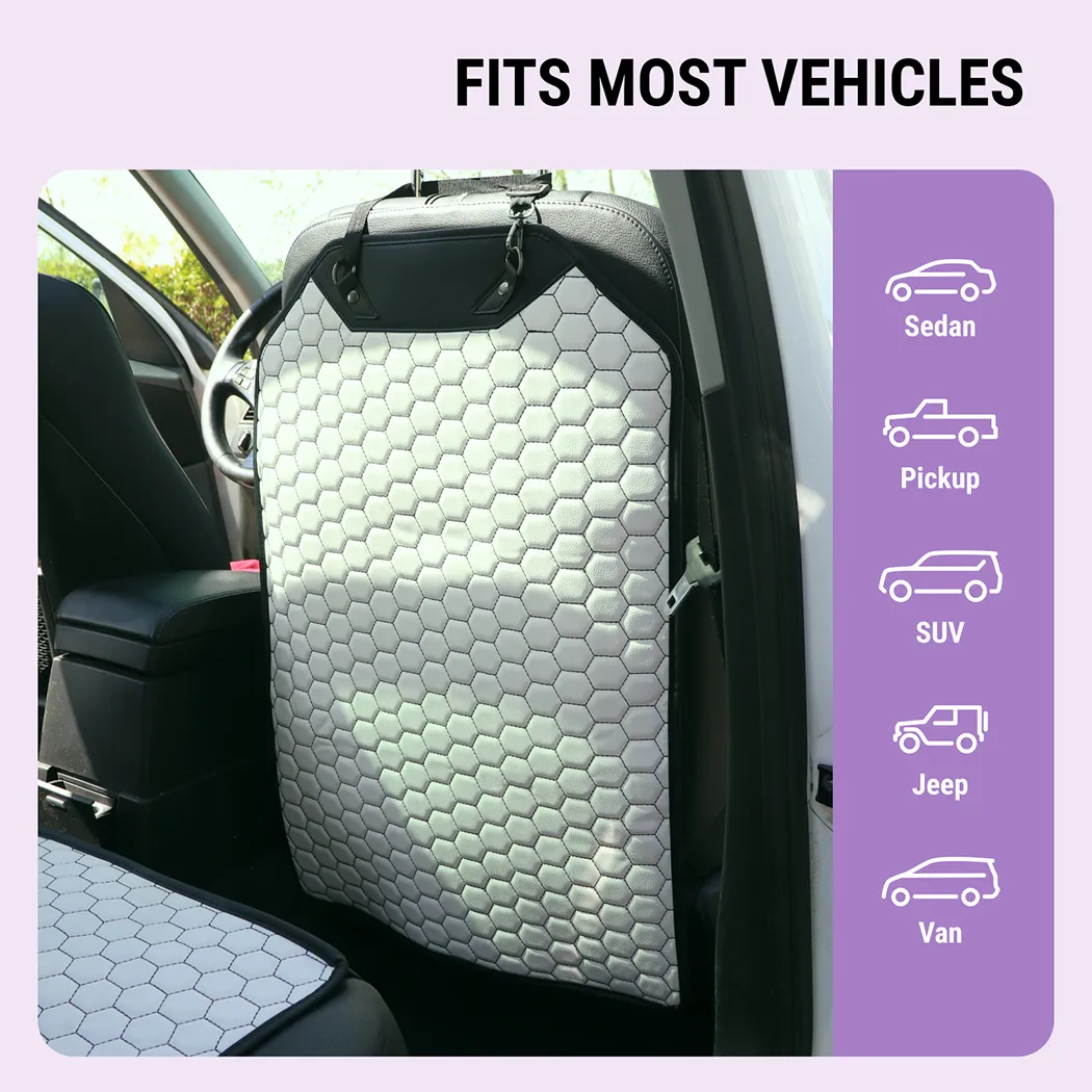 Car Seat Covers for Back Seat  |  “White Hexy” by Owleys product image 3 (product view)