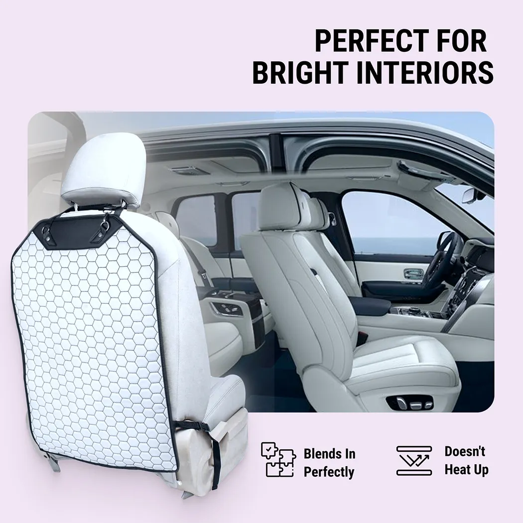 Detailed look at Car Seat Covers for Back Seat  |  “White Hexy” by Owleys - image 4 (product view)