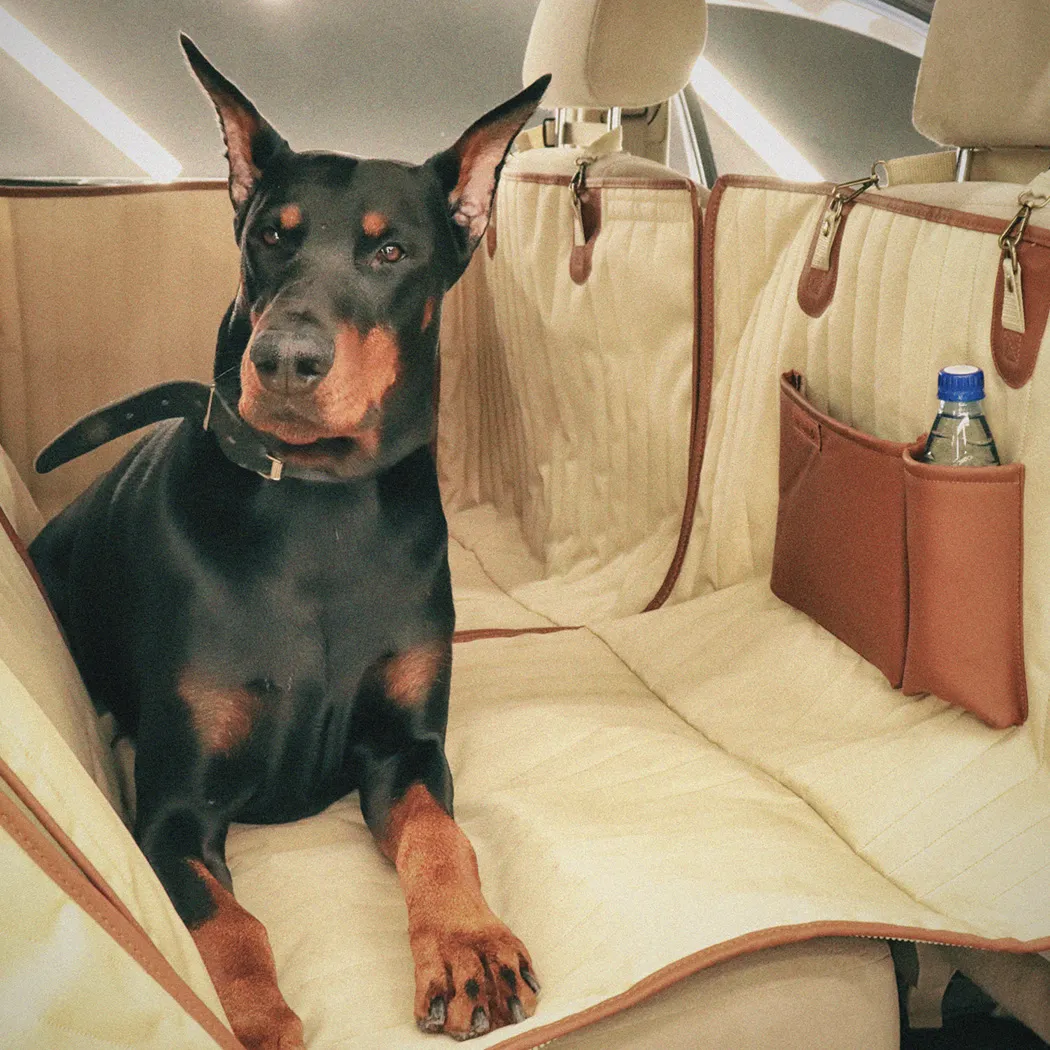 Image of Back Seat Cover for Dogs  |  Beige “Travel Buddy Mk. II” by Owleys - view 0 (product view)