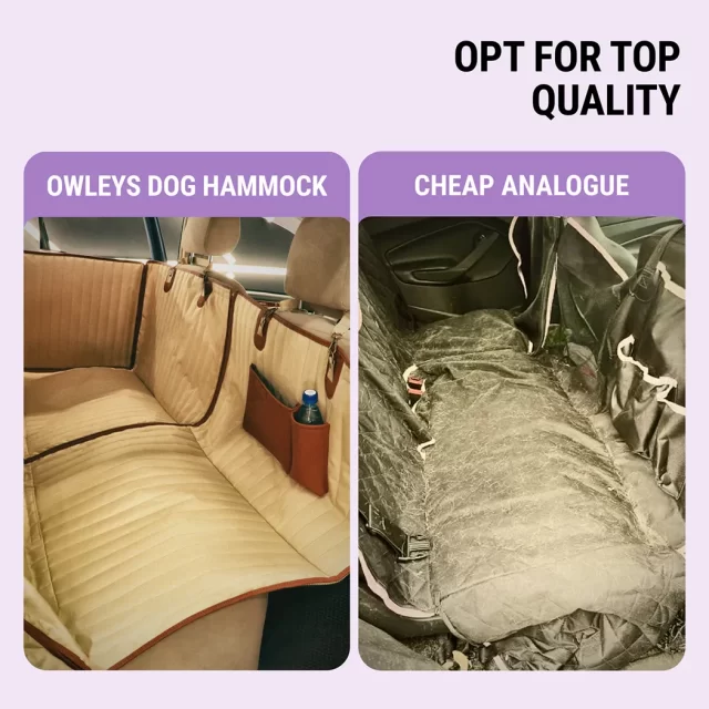 Image of Back Seat Cover for Dogs  |  Beige “Travel Buddy Mk. II” by Owleys - view 5 (product view)