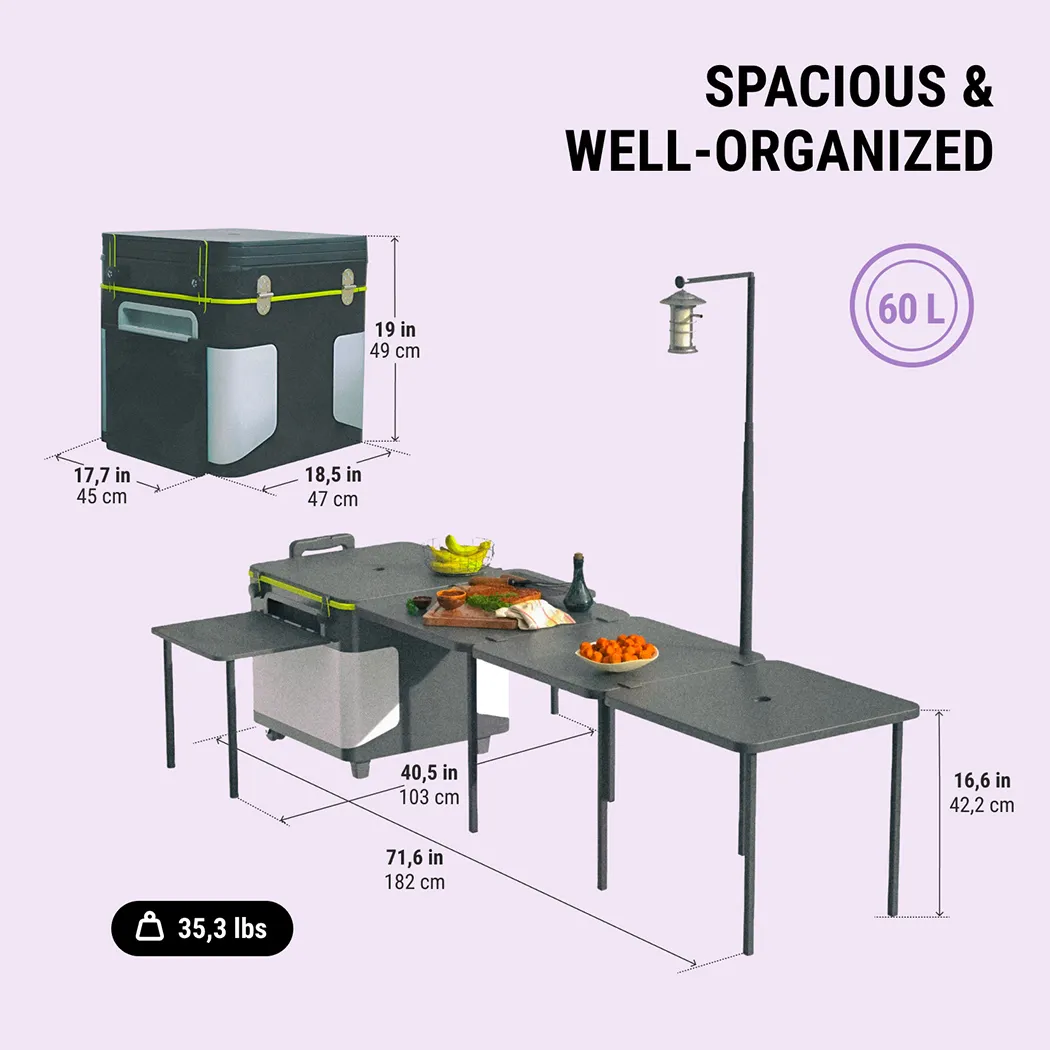 Close-up of Box Camp Kitchen  |  “Cookmate” by Owleys - view 2 (product view)