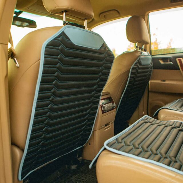 Tragisch Lucht comfort Car Back Of Seat Protector Kick Mat Black Blue Eco Leather Owleys | Owleys