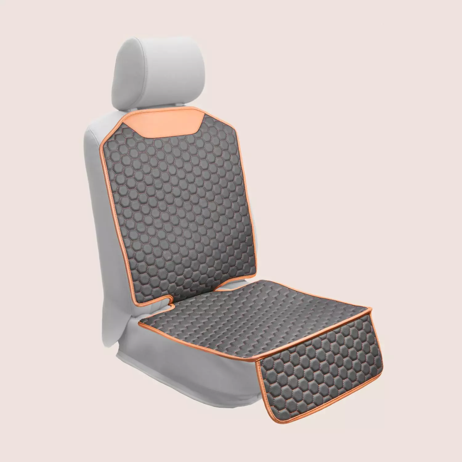 Car Seat Protector Crash Tested Black Brown Eco Leather Owleys - View 2