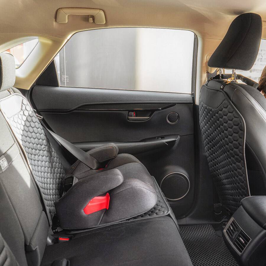 Black Hexy Car Seat Protector & Car Kick Mat Set  |  Owleys - View 4