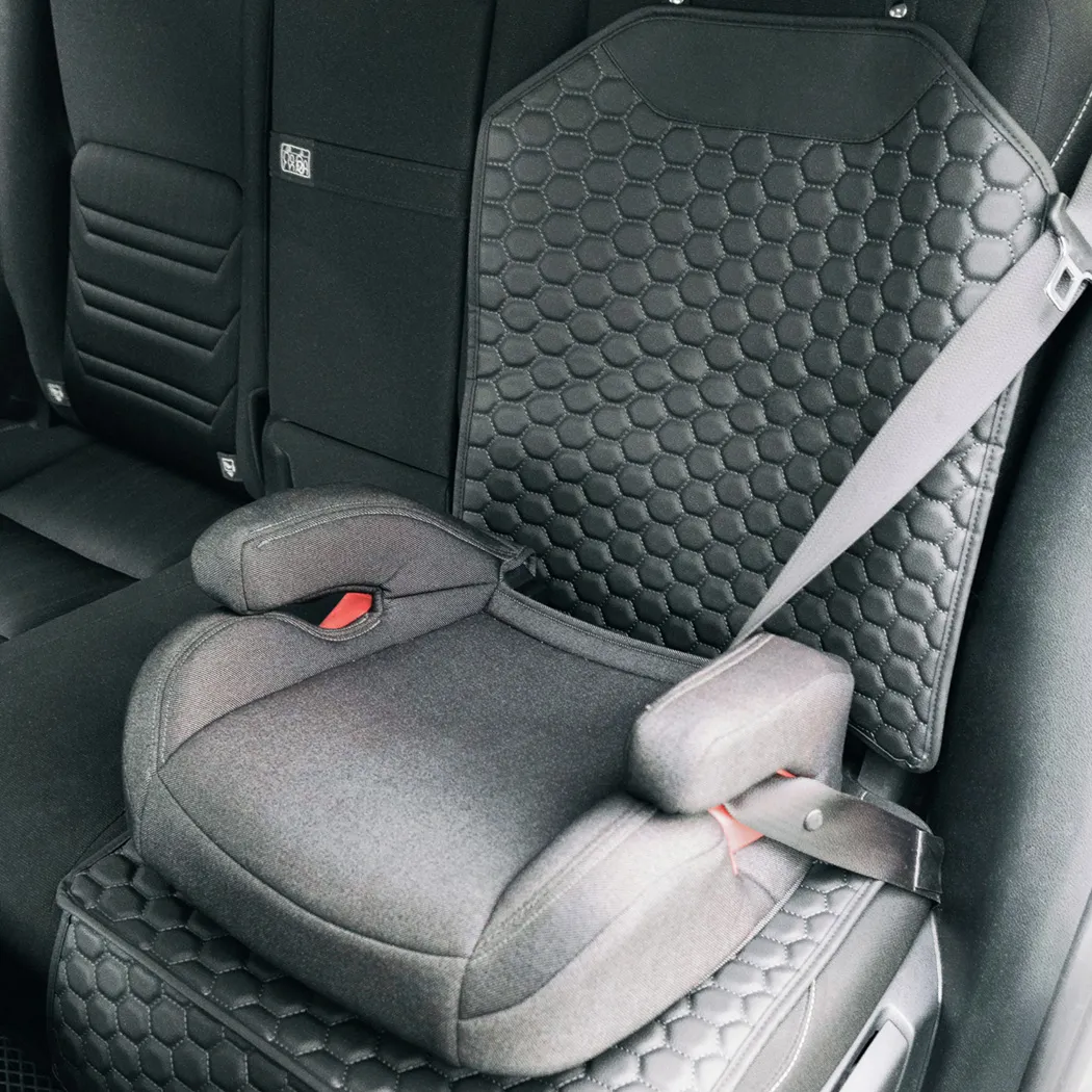 Car Seat Protector Mat  |  Black “Hexy” by Owleys product image 8 (product view)