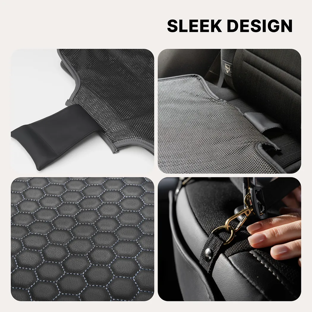 Detailed look at Car Seat Protector Mat  |  Black “Hexy” by Owleys - image 4 (product view)