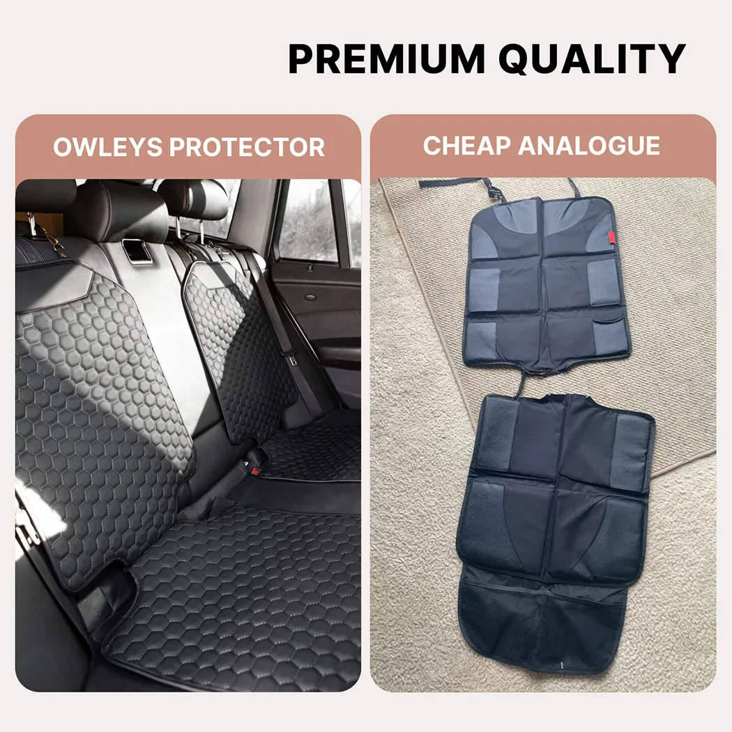 Image of Car Seat Protector Mat  |  Black “Hexy” by Owleys - view 5 (product view)