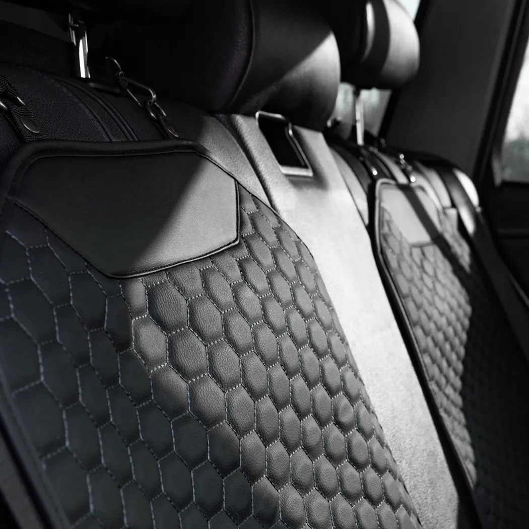 Car Seat Protector Mat  |  Black “Hexy” by Owleys - View 8