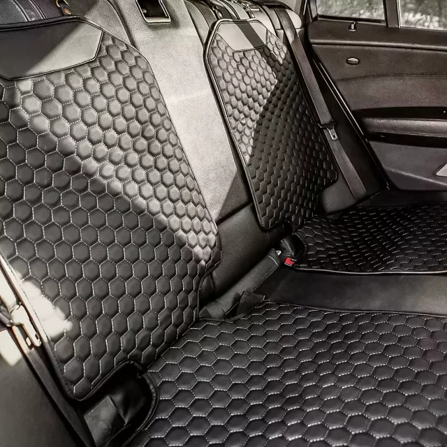 Automotive Car Seat Covers  |  “Black Hexy” by Owleys