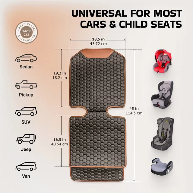 Close-up of Seat Cover in Car  |  “Hexy” by Owleys - view 2 (product view)