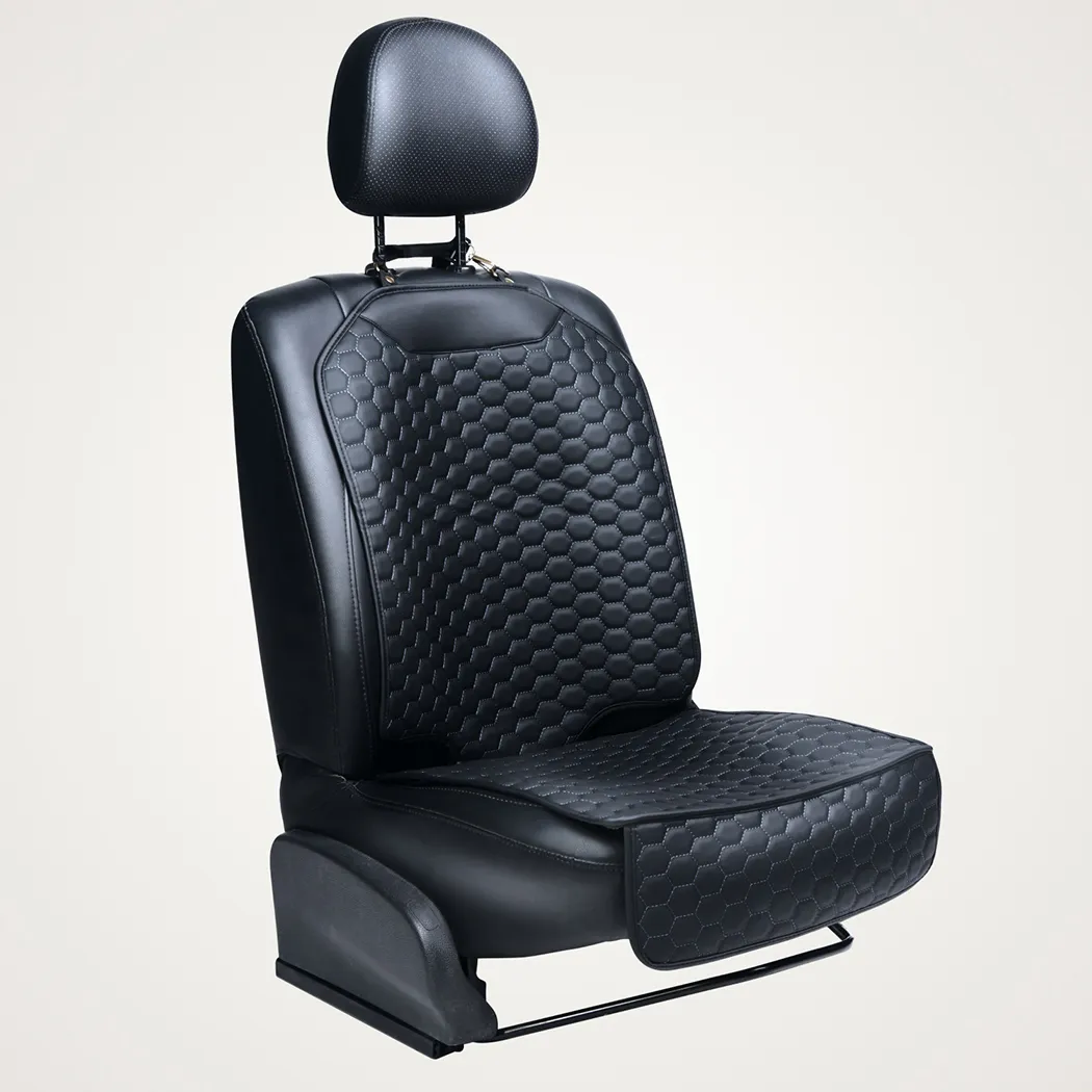 Image of Leather Seat Covers  |  “Black Hexy” by Owleys - view 0 (product view)