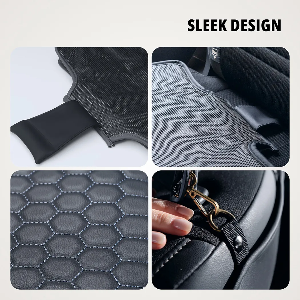 Image of Leather Seat Covers  |  “Black Hexy” by Owleys - view 5 (product view)