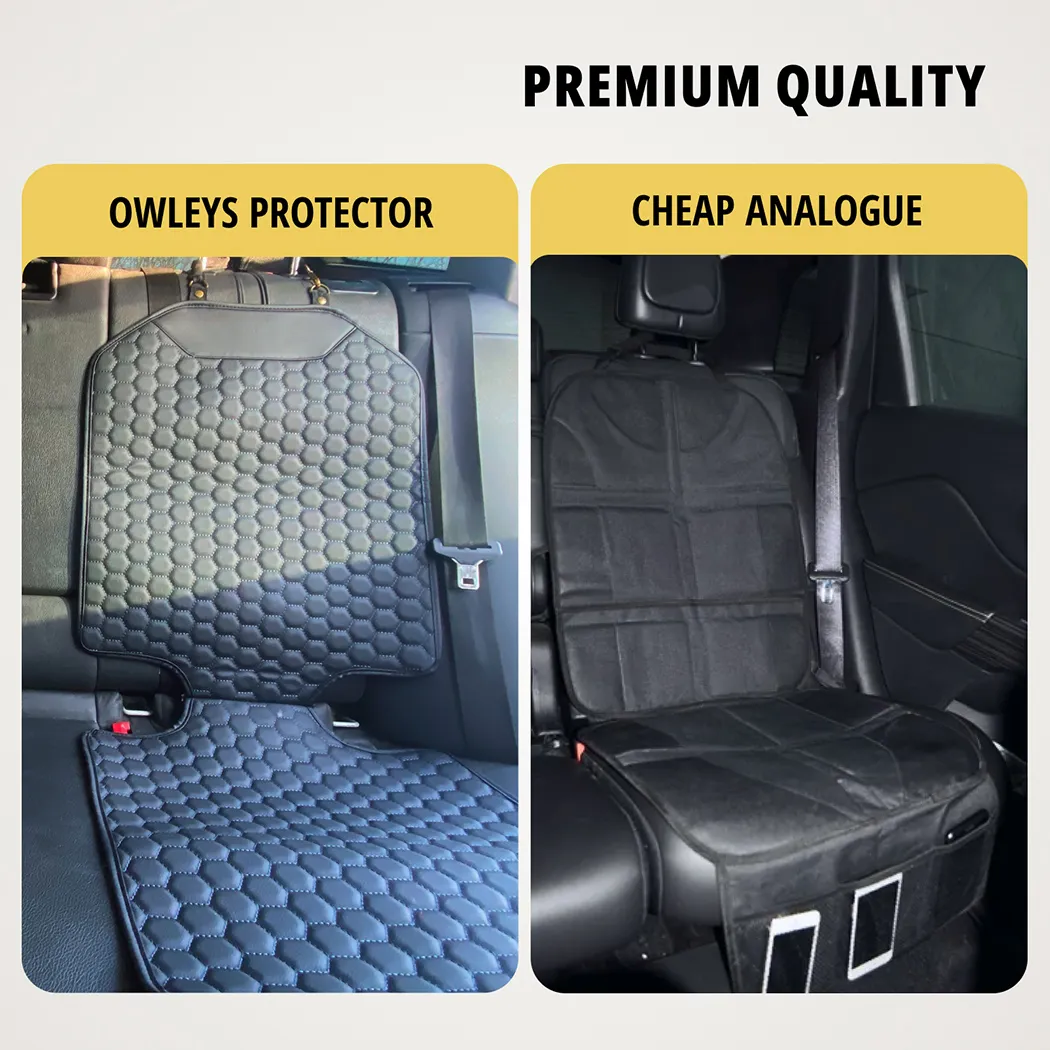 Detailed look at Leather Seat Covers  |  “Black Hexy” by Owleys - image 4 (product view)