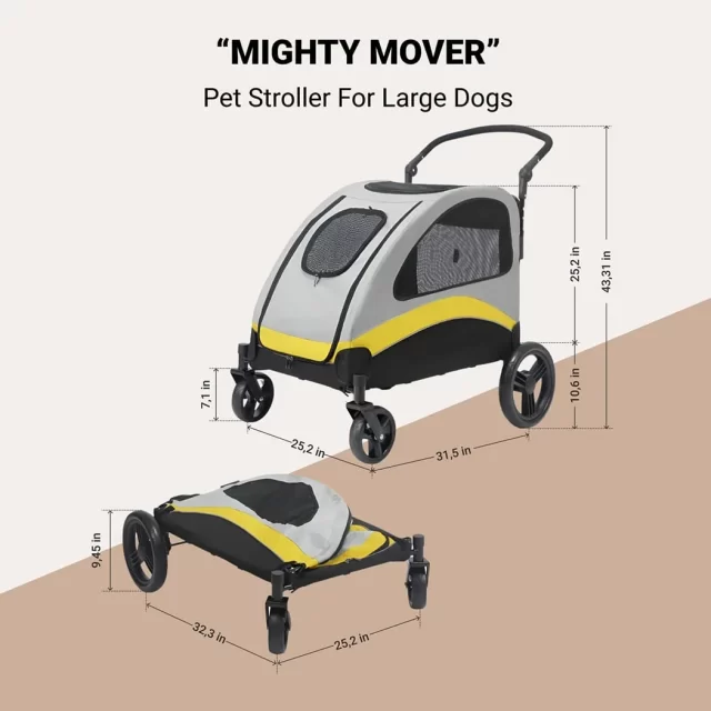 Dog Stroller For Large Dogs 50 Lbs  |  “Mighty Mover” by Owleys in detail - image 1 (product view)