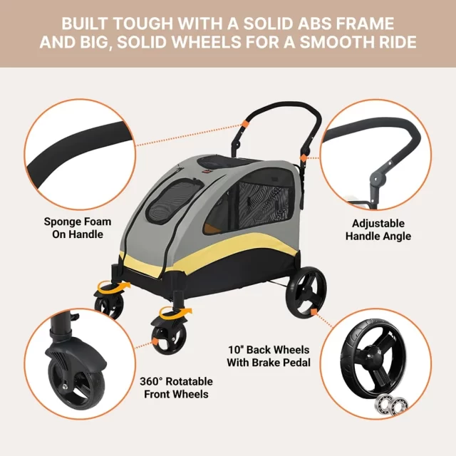 Large Dog Stroller  |  “Mighty Mover” by Owleys product image 3 (product view)