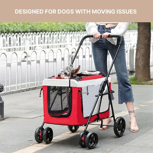 Close-up of Pet Stroller For Small & Medium Dogs  |  “Mini Mover” by Owleys - view 2 (product view)