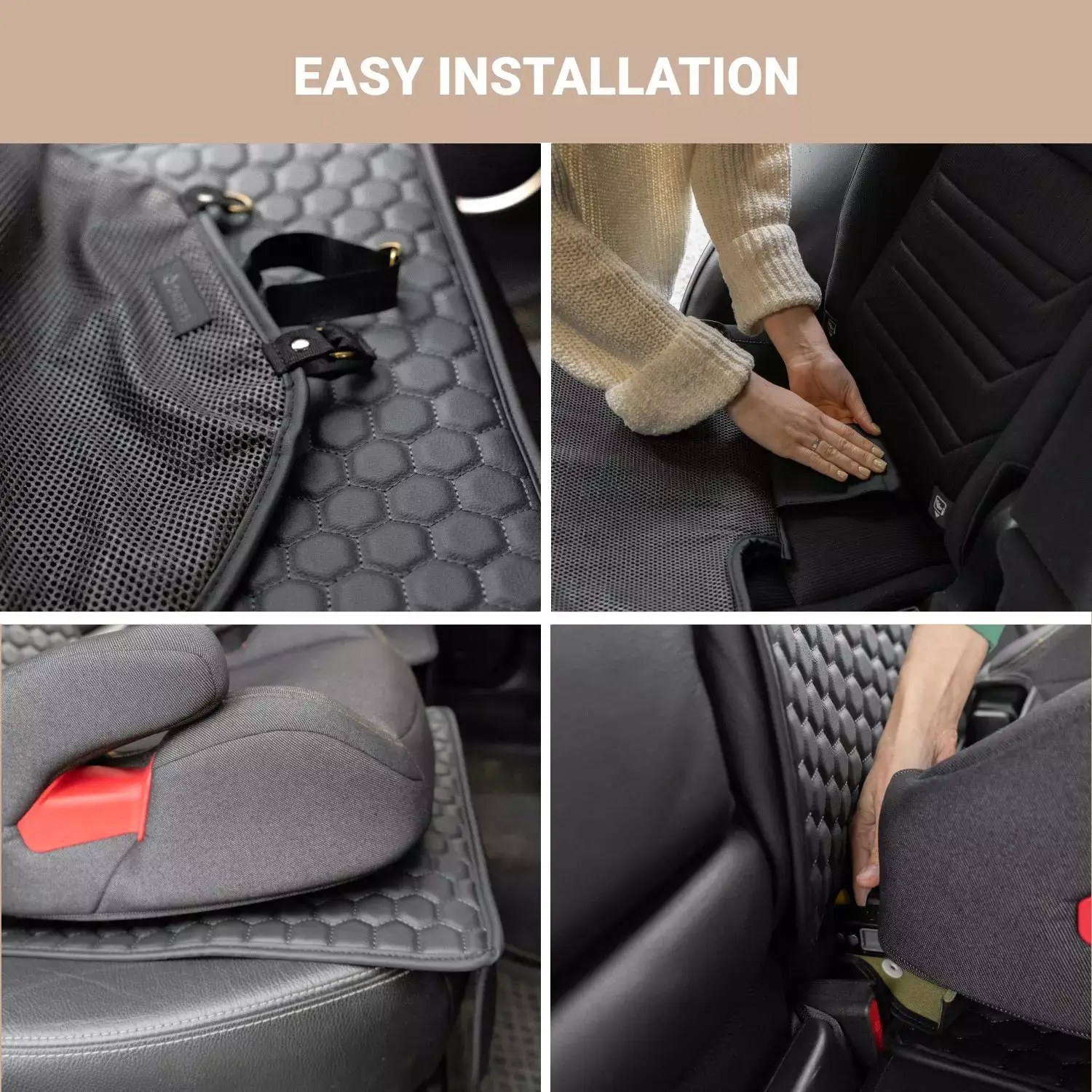 Car Seat Protector Crash Tested Black Eco Leather Owleys - View 6