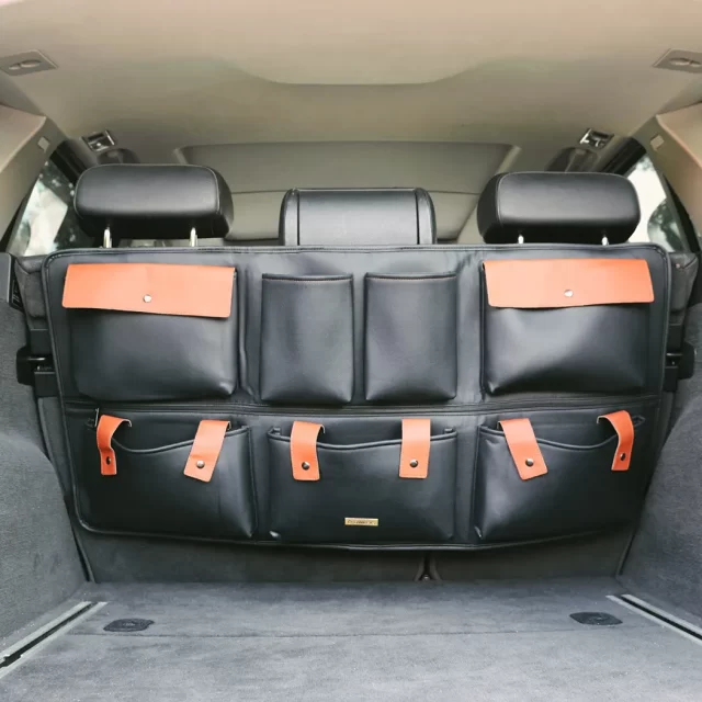 Close-up of Hanging Trunk Organizer For SUV  |  “Hold&Go” by Owleys - view 7 (product view)