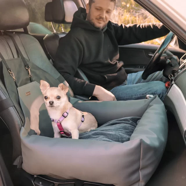 Dog Car Seat  |  Gray “Pup Spot” by Owleys product image 8 (product view)