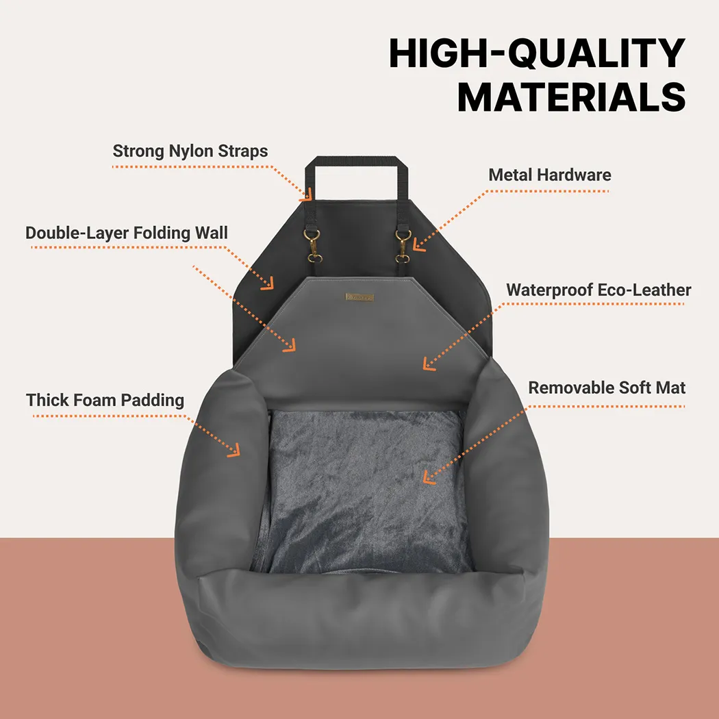 Detailed look at Dog Car Seat  |  Gray “Pup Spot” by Owleys - image 4 (product view)