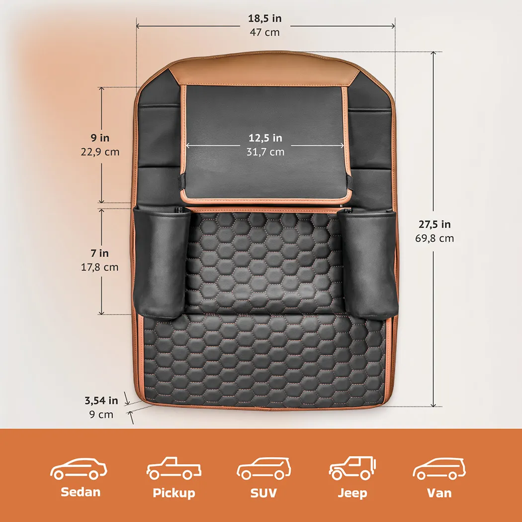 Close-up of Car Organizer for Back of Seat  |  “Hexy” by Owleys - view 2 (product view)