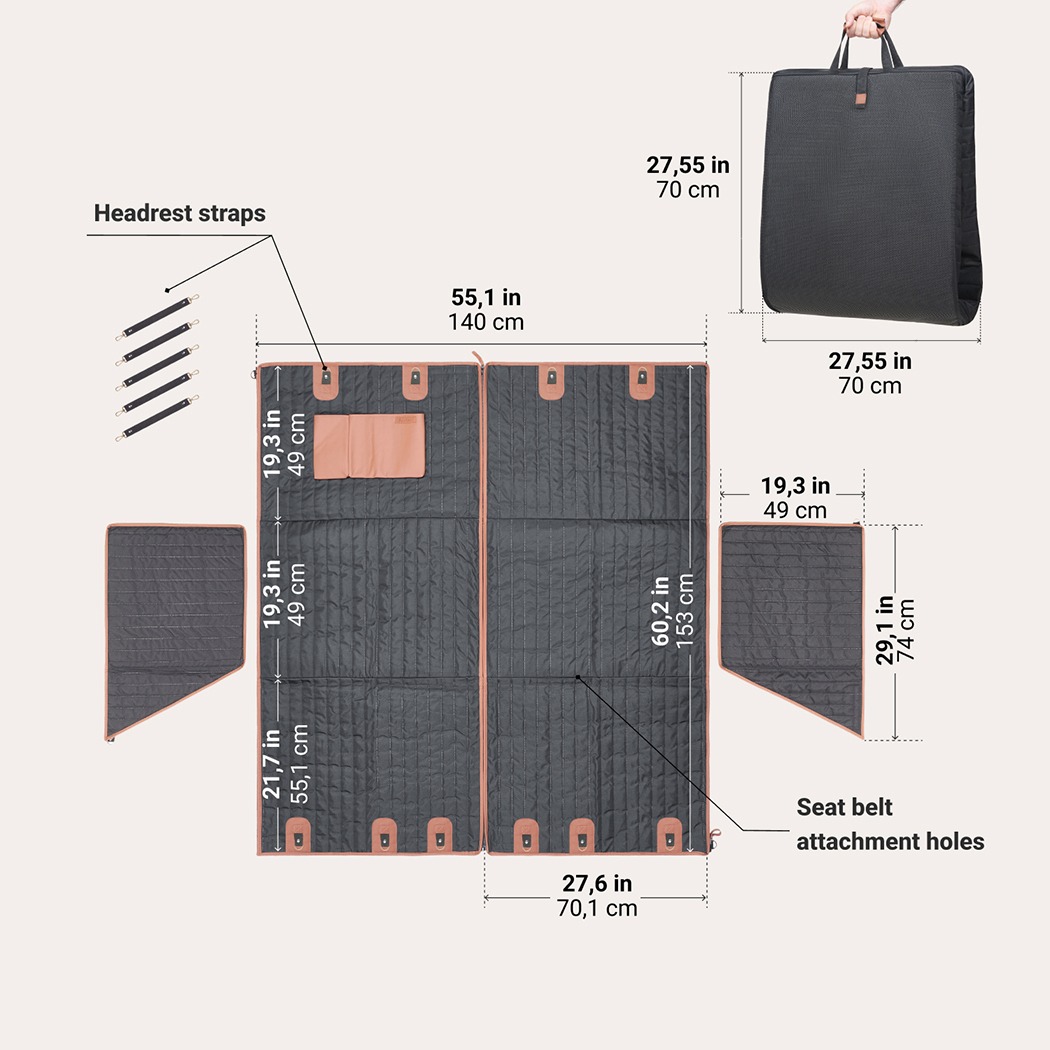 Sturdy Car Dog Hammock  |  “Travel Buddy Mk. II” by Owleys in detail - image 6 (product view)