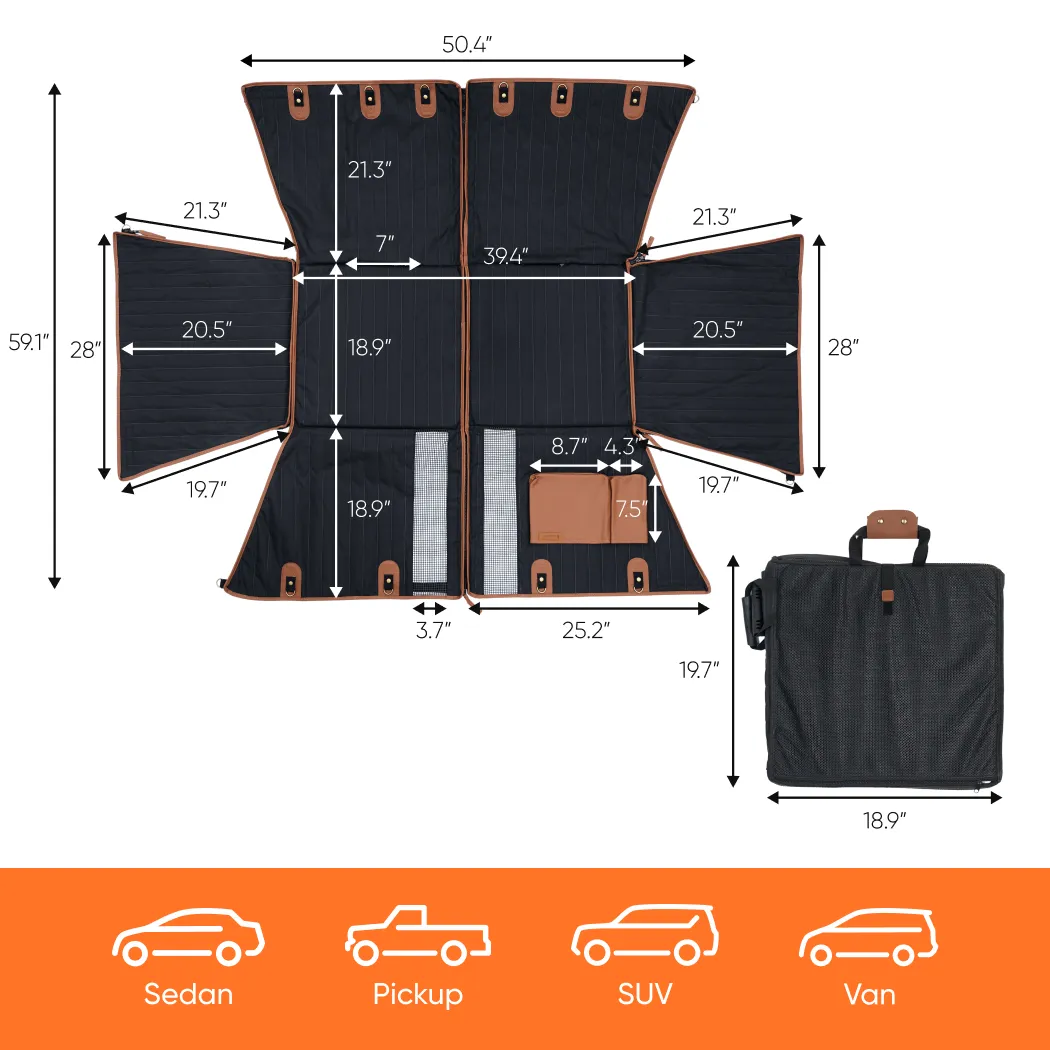 Hard Bottom Dog Car Hammock  |  “Travel Buddy Mk. II” by Owleys - View 3