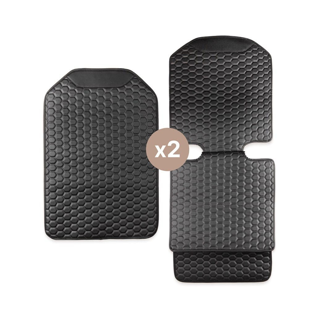 Twins Black Hexy Car Seat Protector & Car Kick Mat Set  |  Owleys