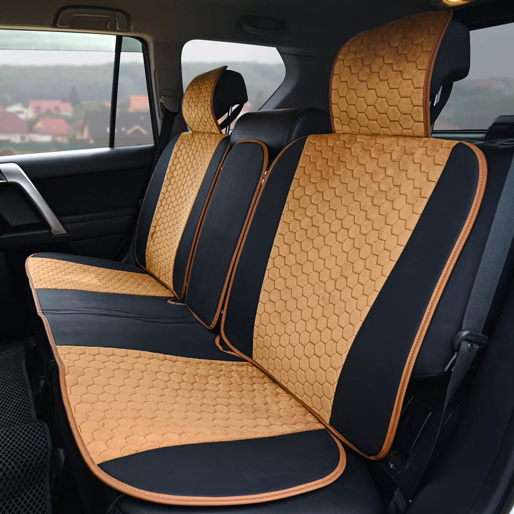 Car Seat Cover Set  |  Tan “Hexy” by Owleys - View 10