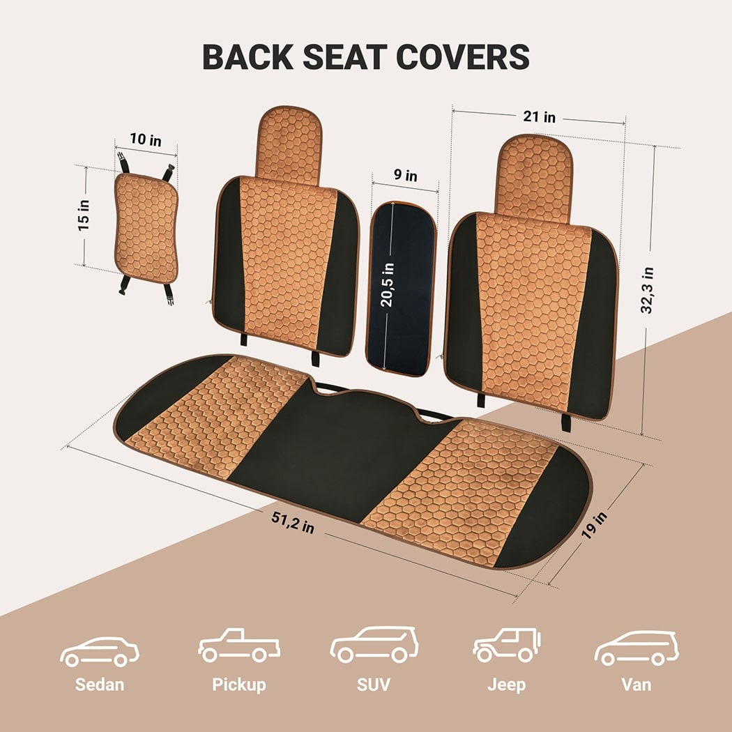 Owleys Leather Car Seat Protector - Back Seat Kick Mat For Kids & Pets