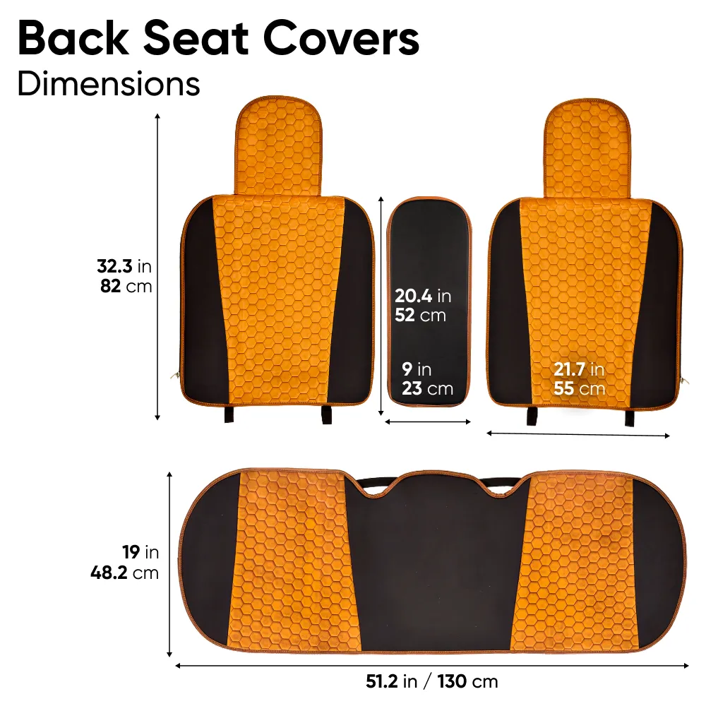 Full Set Car Seat Covers (3 Pcs)  |  Hexy “Tan” Edition by Owleys - View 5